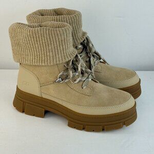 Women's size 9 - UGG ASHTON HIKER LACE UP - MUSTARD SEED SUEDE BOOTS
